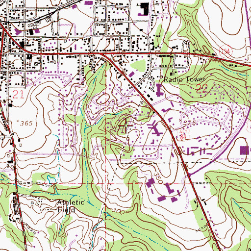 Topographic Map of College Heights, AL