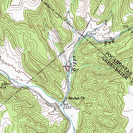 Topographic Map of Clifford Brown Spring, WV