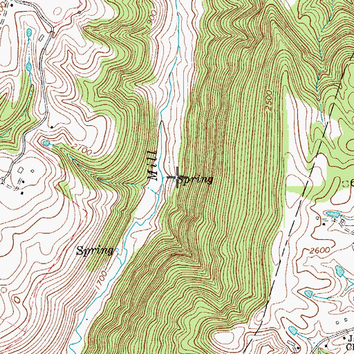 Topographic Map of Early Spring, WV