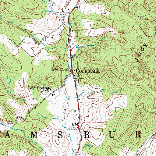 Topographic Map of Enox Spring, WV