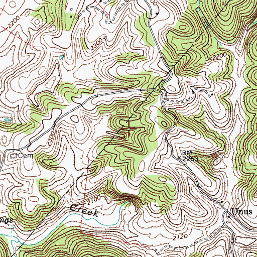 Topographic Map of Greenbrier County, WV
