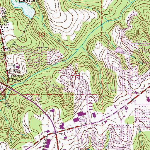 Topographic Map of Forest Park, AL