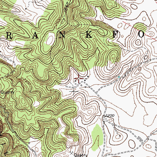 Topographic Map of Kathy Farms Spring, WV