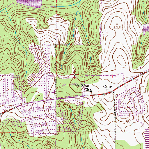 Topographic Map of Foxhill, AL