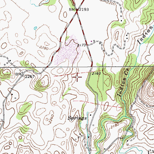 Topographic Map of Marshall Spring, WV