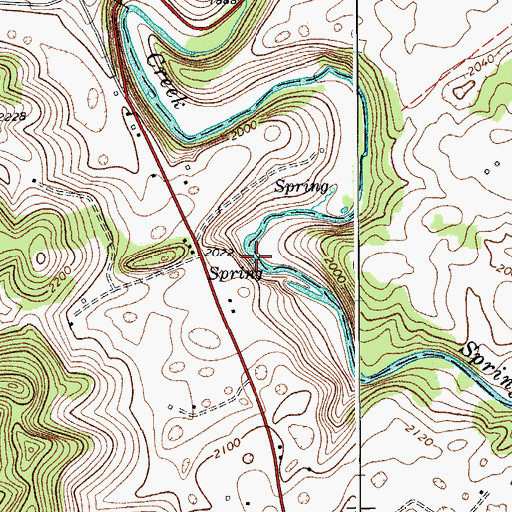 Topographic Map of Matts Black Cave Spring, WV