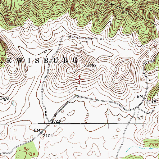 Topographic Map of Tuckwiller Spring, WV