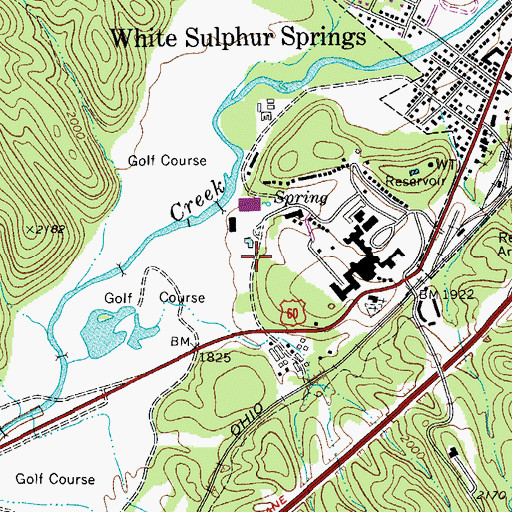 Topographic Map of White Sulphur Chalybeate Spring, WV