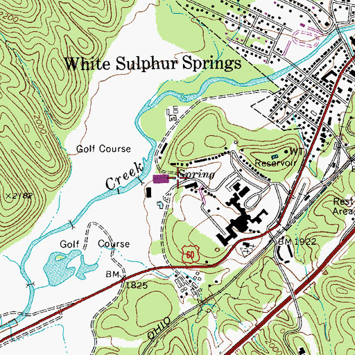 Topographic Map of White Sulphur Spring, WV