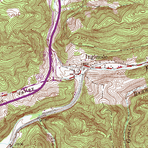 Topographic Map of Birchfield Spring, WV