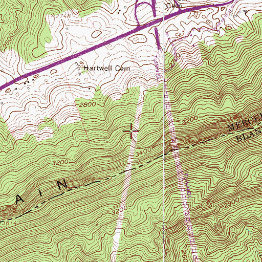 Topographic Map of Bluefield Spring, WV