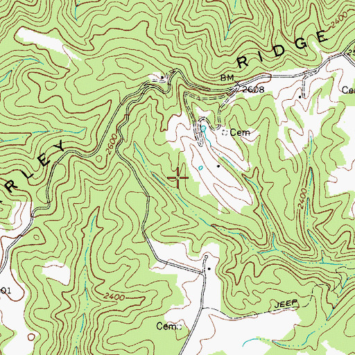 Topographic Map of Farley Spring, WV