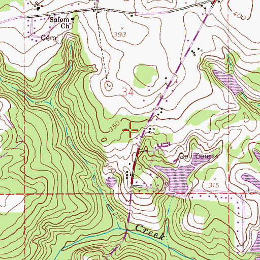 Topographic Map of Indigo, AL