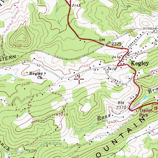 Topographic Map of Harvey Spring, WV