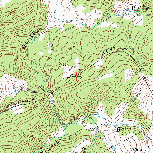 Topographic Map of Mercer County, WV