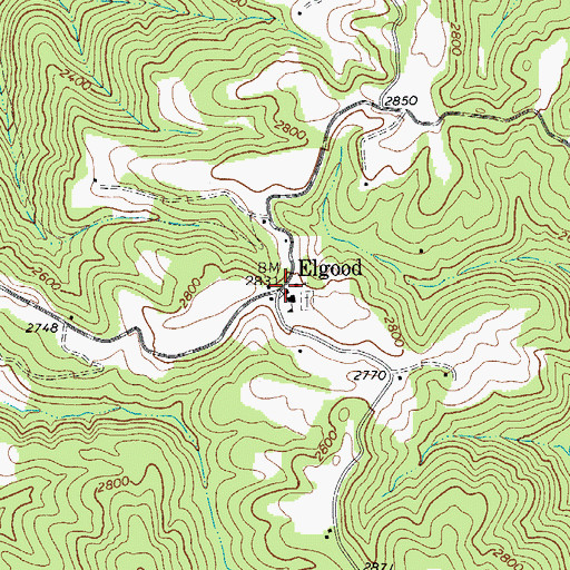 Topographic Map of Nash Spring, WV