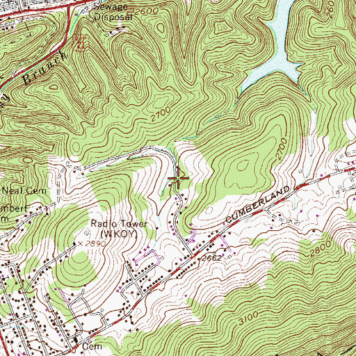 Topographic Map of Norton Hollow Spring, WV