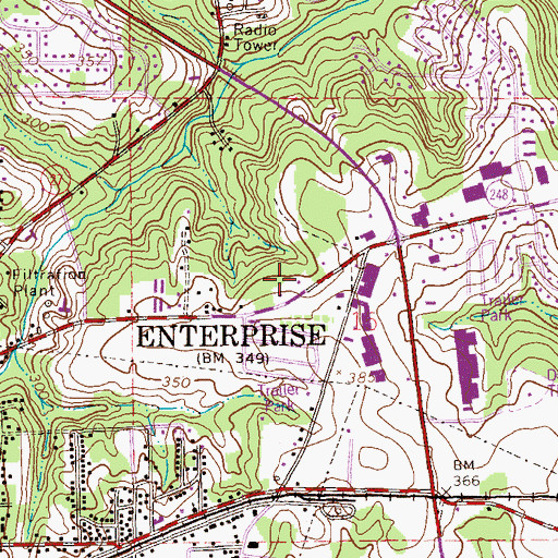 Topographic Map of Jamestown Colony, AL