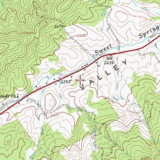 Topographic Map of Allison Farm Spring, WV