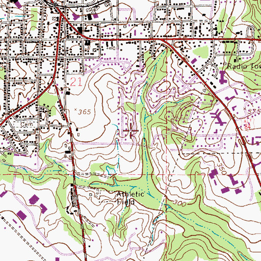 Topographic Map of Johnson Subdivision, AL