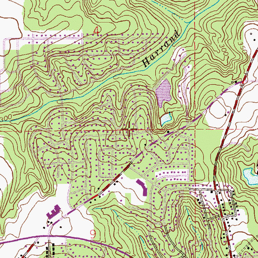 Topographic Map of Martin Heights, AL