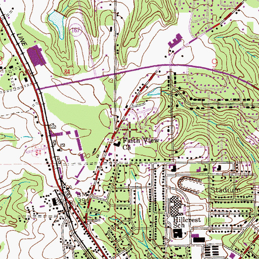 Topographic Map of North Heights, AL