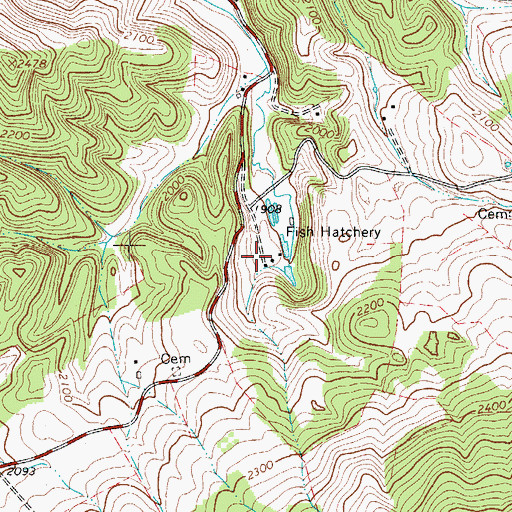 Topographic Map of Mercer Anglers Club Spring, WV