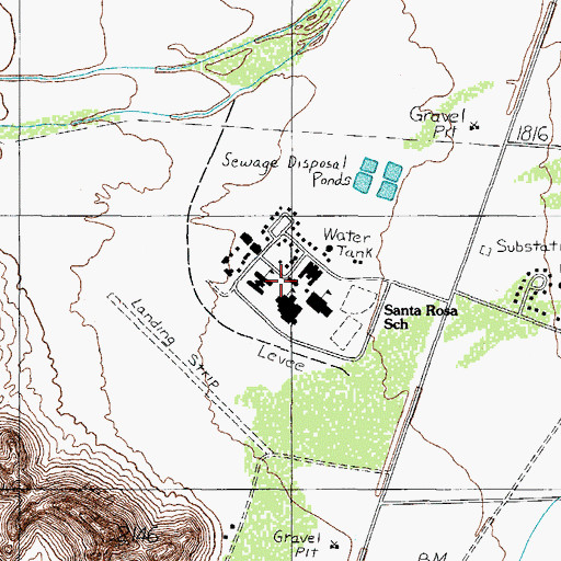 Topographic Map of Santa Rosa Boarding School, AZ