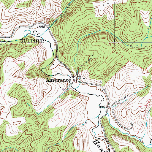 Topographic Map of Monroe County Spring, WV