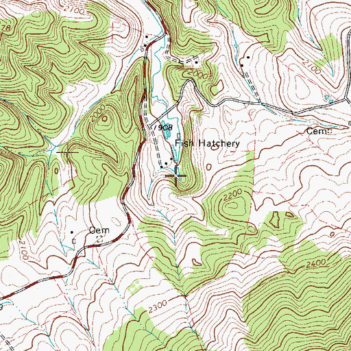 Topographic Map of Rich Creek Spring, WV