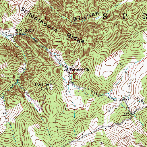 Topographic Map of Rock Camp Spring, WV