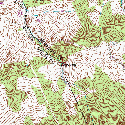 Topographic Map of Scott Branch Springs, WV