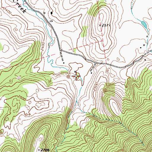 Topographic Map of Second Creek Spring, WV