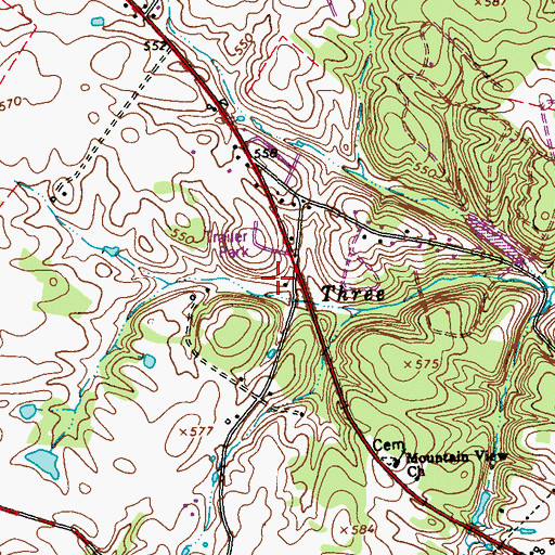 Topographic Map of Boyer Farm Spring, WV