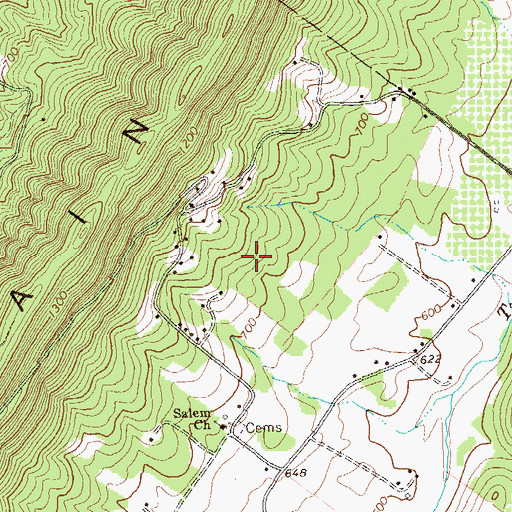 Topographic Map of Burkhart Spring, WV