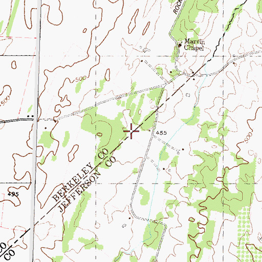 Topographic Map of Cross Spring, WV