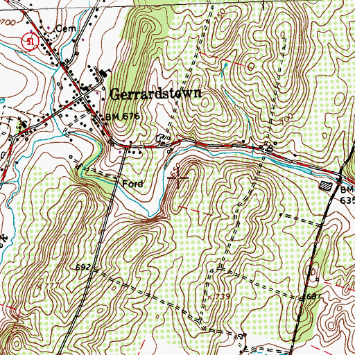 Topographic Map of Douglas Miller Farm Spring, WV