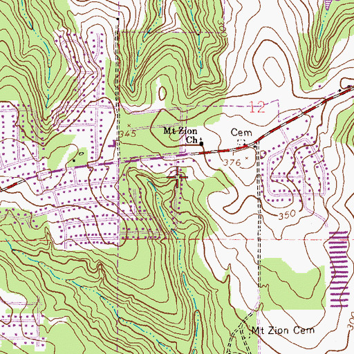 Topographic Map of Rolling Acres, AL