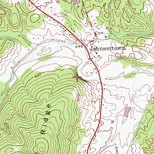 Topographic Map of Johnsontown Spring, WV