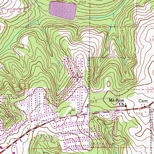 Topographic Map of Scottsdale Heights, AL