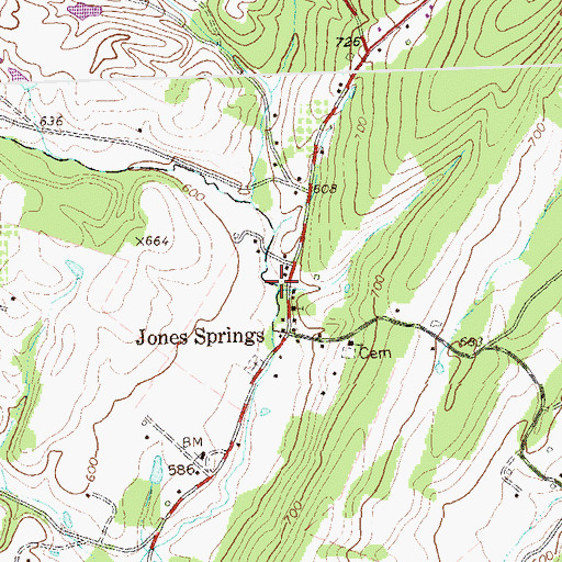 Topographic Map of Kees Spring, WV