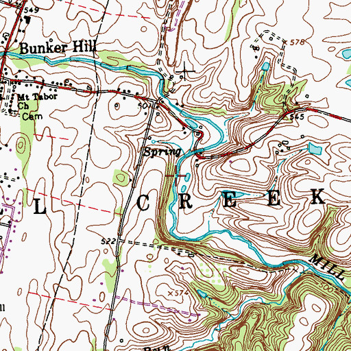 Topographic Map of Porter Farm Spring, WV