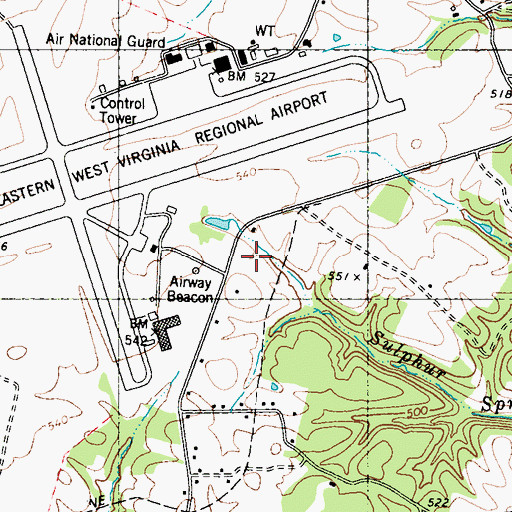 Topographic Map of Shade Spring, WV
