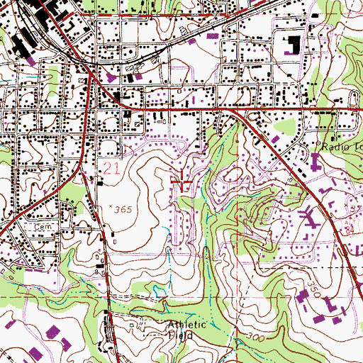 Topographic Map of Singing Brook, AL