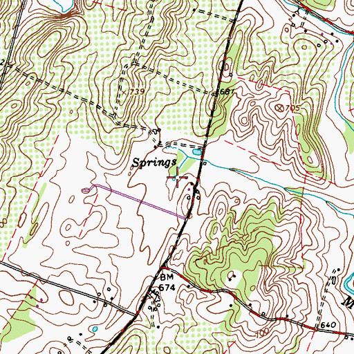 Topographic Map of Springvale Farm Spring, WV