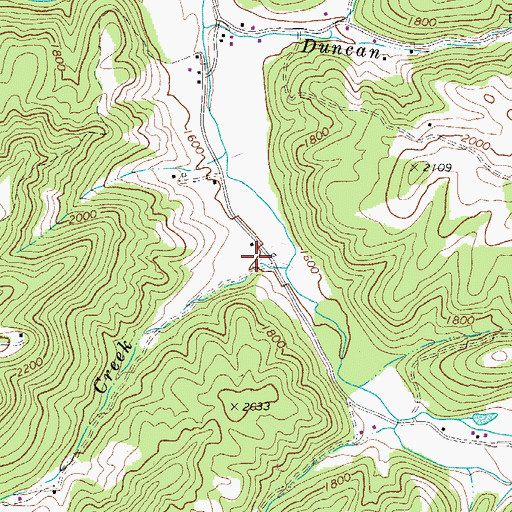 Topographic Map of Green Sulphur Spring, WV