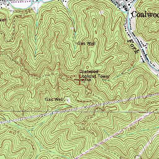 Topographic Map of Coalwood Lookout Tower, WV