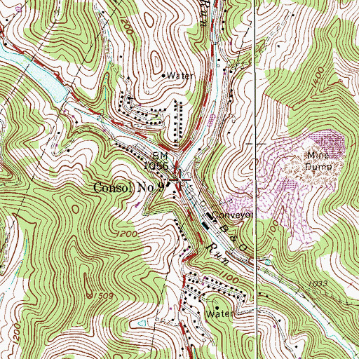 Topographic Map of Consol Number 9, WV