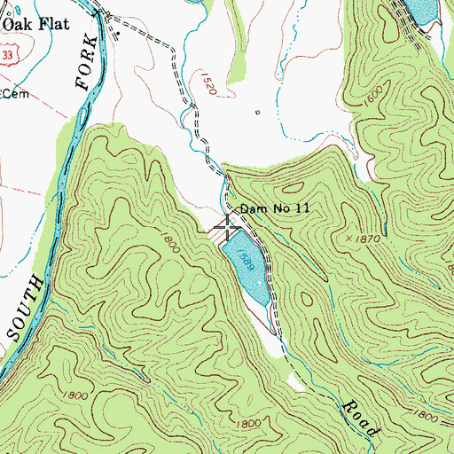 Topographic Map of Dam Number 11, WV