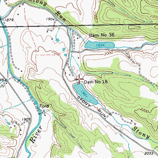 Topographic Map of Dam Number 18, WV
